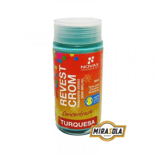 Tinta Revestcrom Semi-Brilho 90ml Azul Turquesa Novax